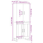 vidaXL Buffet haut Chêne fumé 69 5x34x180 cm Bois d'ingénierie