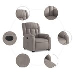 vidaXL Fauteuil inclinable électrique taupe tissu