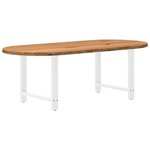 vidaXL Table à manger 220x100x74 cm bois de chêne massif ovale