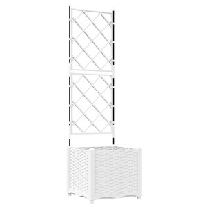 vidaXL Jardinière de jardin avec treille blanche 40x40x143 cm