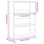 vidaXL Bibliothèque gris béton 80x30x114 cm bois d'ingénierie