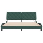 vidaXL Cadre de lit avec lumières LED vert foncé 180x200 cm velours