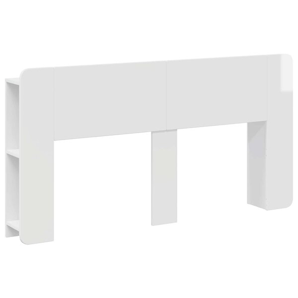 vidaXL Cabinet de Tête de Lit Blanc brillant Bois d'ingénierie