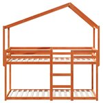 vidaXL Lit superposé avec toit cire marron 80x200cm bois massif de pin