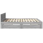 vidaXL Cadre de lit avec tête de lit sonoma gris 200x200 cm