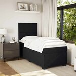 vidaXL Sommier à lattes de lit et matelas Noir 80x200 cm Velours