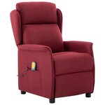 vidaXL Fauteuil de massage Rouge vin en tissu