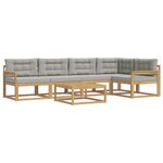 vidaXL Ensemble de canapés d'extérieur 6 Pièces Blanc et gris clair