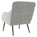 vidaXL Fauteuil Gris clair 63x76x80 cm Velours
