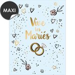 Carte mariage vive les mariés lettres dorées - draeger paris