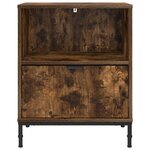 vidaXL Tables de chevet avec tiroir 2 Pièces Chêne fumé 49 x 36 x 61 cm