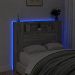 vidaXL Armoire tête de lit avec LED sonoma gris 120x16 5x103 5 cm