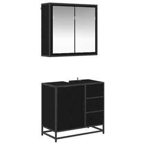 vidaXL Ensemble de mobilier de salle de bain 2 Pièces Chêne noir