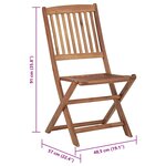 vidaXL Chaises pliables de jardin lot de 4 avec coussins Bois d'acacia