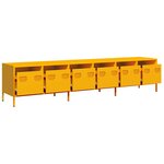 vidaXL Meuble TV jaune moutarde 202x39x43 5 cm acier laminé à froid