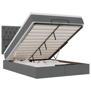 VidaXL Cadre de lit ottoman avec matelas gris foncé 140x190 cm tissu