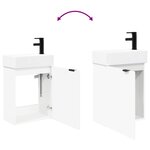 vidaXL Meuble de salle de bain avec robinet Blanc 45 5 x 22 5 x 84 cm