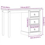 vidaXL Coiffeuse Corona 110x47x75 cm bois de pin massif