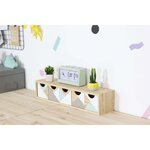 Mini rangement bloc en pin brut avec tiroirs 5 tiroirs