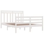 vidaXL Cadre de lit sans matelas blanc 135x190 cm bois massif