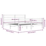 vidaXL Cadre de lit Blanc Bois de pin massif 200x200 cm