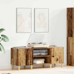 vidaXL Meuble à vinyles Bois Ancien 121 x 38 x 48 cm Bois d'ingénierie