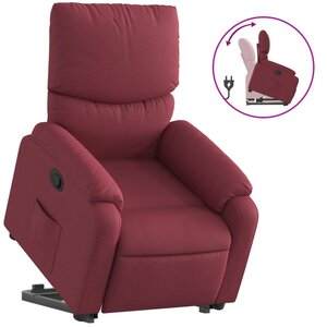 vidaXL Fauteuil inclinable rouge bordeaux tissu