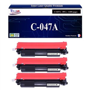 T3AZUR - 3 x Toners compatibles avec Canon 047 pour Canon LBP-112  LBP-113w  MF-112  MF-113w Noir - 1 600p