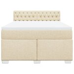 vidaXL Sommier à lattes de lit avec matelas Crème 140x200 cm Tissu