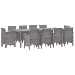 vidaXL Ensemble de salle à manger pour jardin 11 Pièces Gris clair
