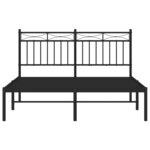 vidaXL Cadre de lit métal sans matelas avec tête de lit noir 140x190cm