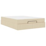 vidaXL Cadre de lit avec matelas avec matelas 2 Pièces Crème tissu