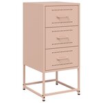vidaXL Table de chevet rose 36x39x78 cm acier