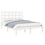 vidaXL Cadre de lit sans matelas blanc 135x190 cm bois massif