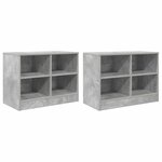 vidaXL Armoire de lit avec étagère 2 Pièces Gris béton 66 x 33 x 48 cm
