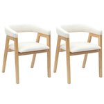 vidaXL Chaises de salle à manger 2 Pièces Naturel 54 x 57 x 73 cm