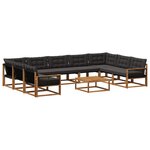 vidaXL Ensemble de canapés d'extérieur 10 Pièces Naturel et noir