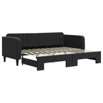 vidaXL Lit de jour avec lit gigogne noir 90x200 cm velours