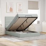 vidaXL Cadre de lit ottoman avec matelas gris clair 140x200 cm velours