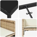 vidaXL Ensemble de salle à manger pour jardin 9 Pièces Beige polyrotin