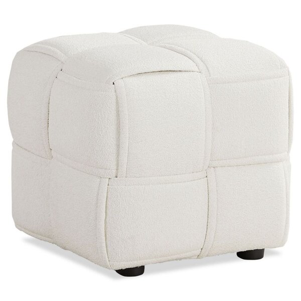 Pouf Bouclé Beige Tabouret Petit