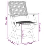 vidaXL Chaises de jardin pliantes lot de 8 beige rotin et bois massif