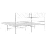 vidaXL Cadre de lit métal sans matelas et tête de lit blanc 135x190 cm