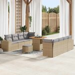 vidaXL Ensemble de canapé de jardin 11 Pièces Beige polyrotin