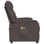 vidaXL Fauteuil électrique de massage Marron foncé Tissu