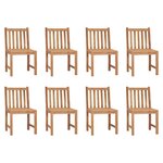 vidaXL Chaises de jardin 8 Pièces avec coussins Bois de teck massif