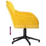 Chaise fauteuil siège pivotante de bureau informatique étude Jaune velours jaune 02_0024143