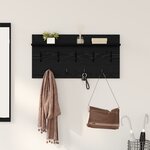 vidaXL Porte-manteau mural avec étagère Montage mural avec stockage Chêne noir 80 x 40 x 12 cm