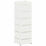 vidaXL Porte-parapluie avec stockage Blanc 15 5 x 15 5 x 49 cm Métal