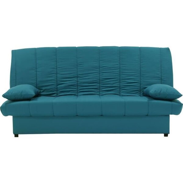 Banquette clic clac 3 places - Tissu 100  coton Bleu canard - 190 x 92 cm - MILA